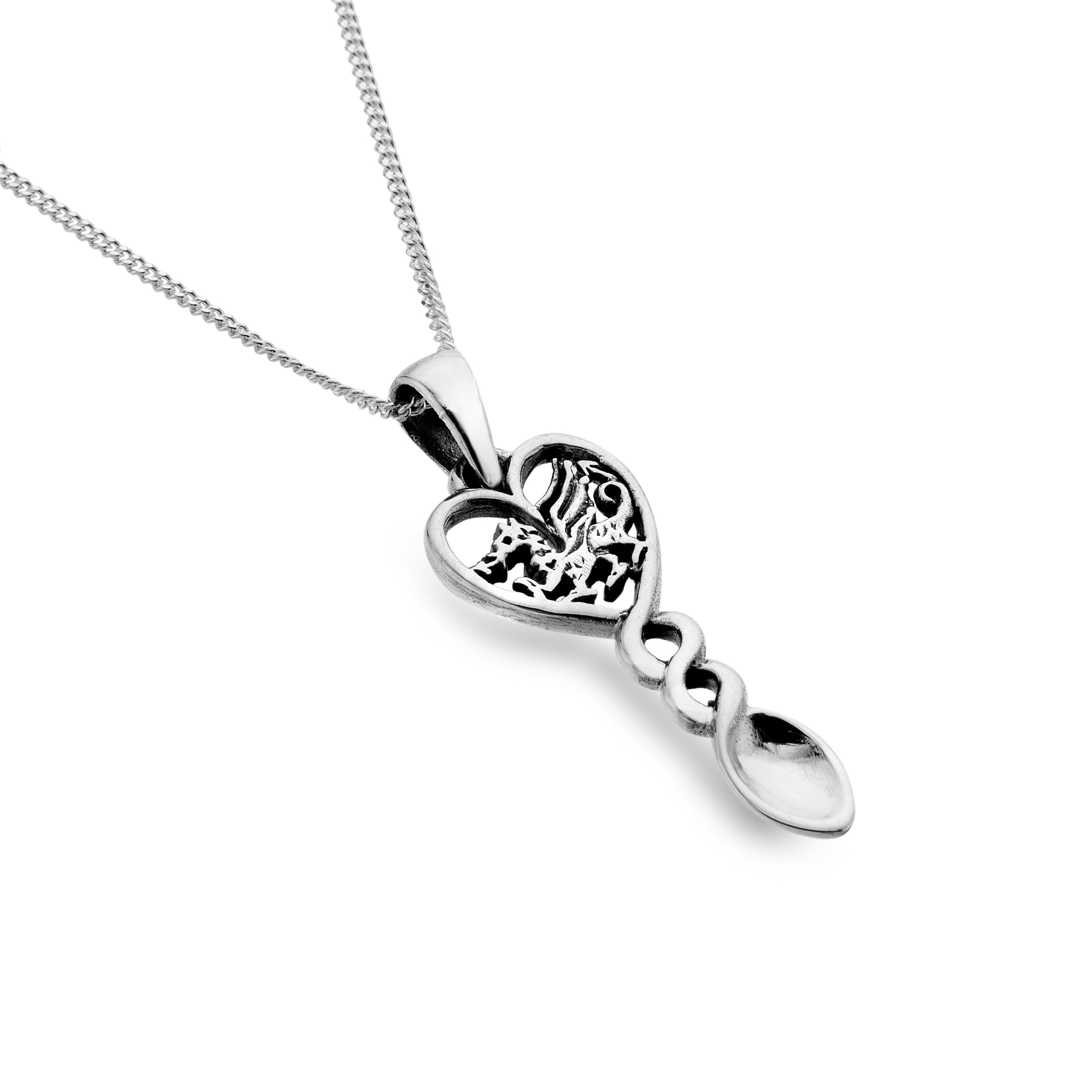 Welsh Dragon Love Spoon Pendant